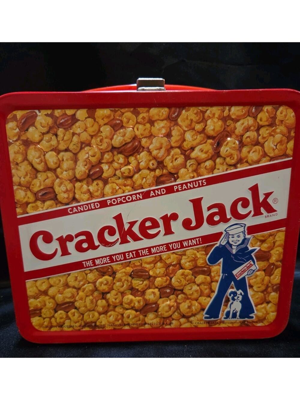 Vintage 1979 Cracker Jack Metal Lunchbox Aladdin Industries - Sailor Jack & Bin
